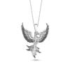 Anka Kuşu Beyaz Altın Kaplama Gümüş Kolye BYZ3004