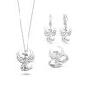 Anka Kuşu Beyaz Altın Kaplama Gümüş Takım TKM3001