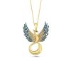 Anka Kuşu Firuze Taşlı Altın Kaplama Gümüş Kolye 6007