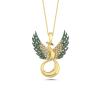 Anka Kuşu Yeşil Taşlı Altın Kaplama Gümüş Kolye 6005