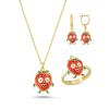 Çilek Altın Kaplama Gümüş Takım 1081