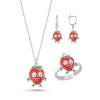 Çilek Rodyum Kaplama Gümüş Takım 1082