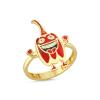 Kırmızı Dolmalık Biber Altın Kaplama Gümüş Yüzük 521