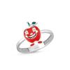 Kırmızı Elma Rodyum Kaplama Gümüş Yüzük 562