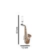 Saksafon Mineli Beyaz Altın Kaplama Kaplama Kolye GMS22