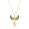 Sonsuz Kanat Anka Kuşu Altın Kaplama Gümüş Kolye GR652