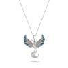Sonsuz Kanat Anka Kuşu Rodyum Kaplama Gümüş Kolye ZM698
