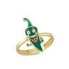 Yeşil Biber Altın Kaplama Gümüş Yüzük 519