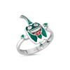 Yeşil Dolmalık Biber Rodyum Kaplama Gümüş Yüzük 524