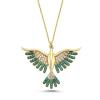 Yeşil Taşlı Anka Kuşu Altın Kaplama Kolye GM89