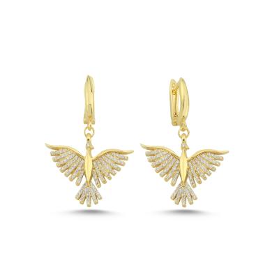  Anka Kuşu Altın Kaplama Küpe GMK1000