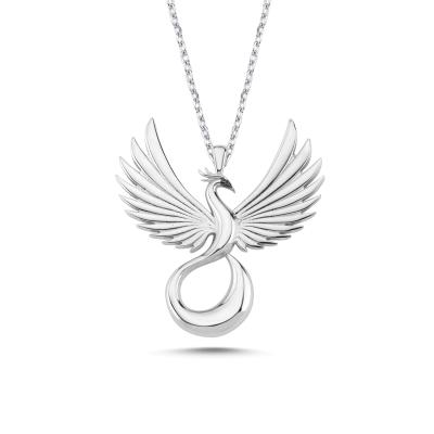  Taşsız Anka Kuşu Gümüş Kolye