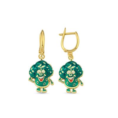  Brokoli Altın Kaplama Gümüş Küpe 127