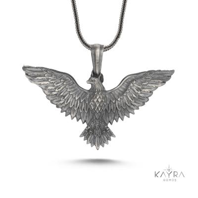 925 Ayar  Kartal Figürlü Kolye