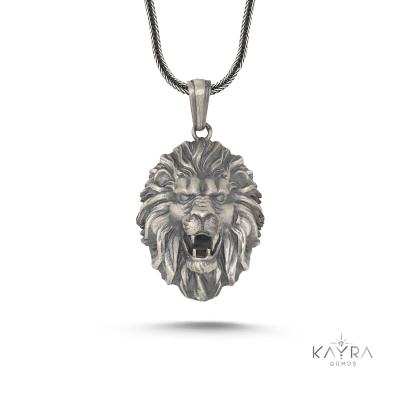 925 Ayar Gümüş  Aslan Kolye