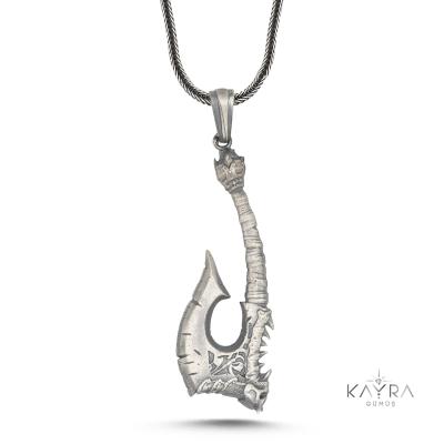 925 Ayar Gümüş  Erkek Viking Balta Kolye