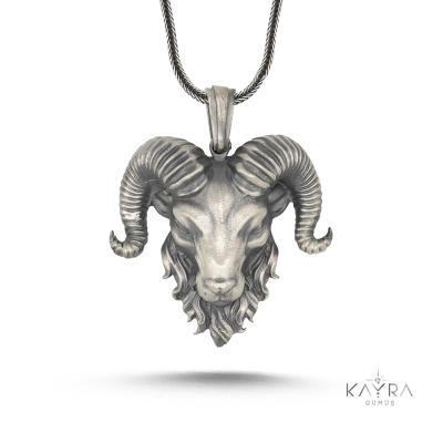 925 Ayar Gümüş Koç Kolye