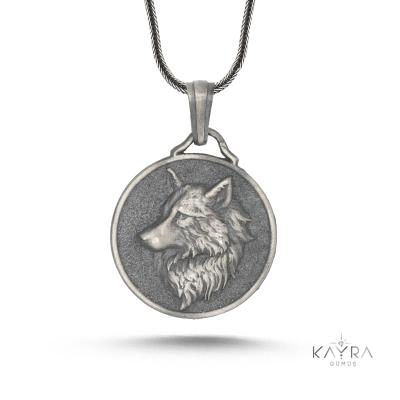 925 Ayar Gümüş Kurt Kolye