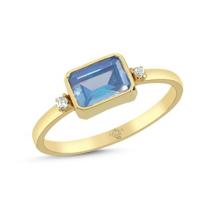 Akuamarin Taşlı Gümüş Yüzük GMYZ30