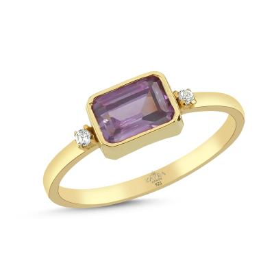 Ametist Taşlı Gümüş Yüzük GMYZ31