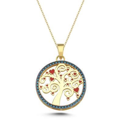 Hayat Ağacı Altın Kaplama Kolye
