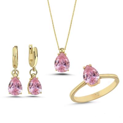 Kunzit Taşlı Gümüş Takım GMTKM19