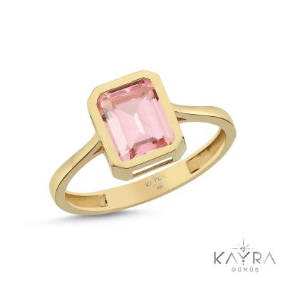 Kunzit Taşlı Gümüş Yüzük YZ03