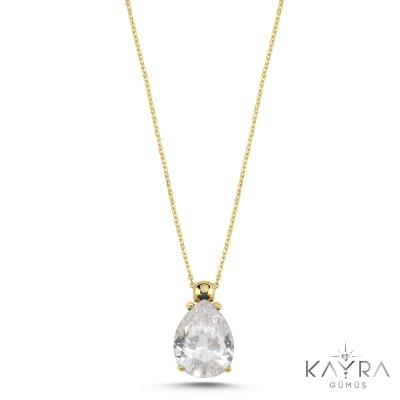 Kuvars Taşlı Gümüş Kolye GM20