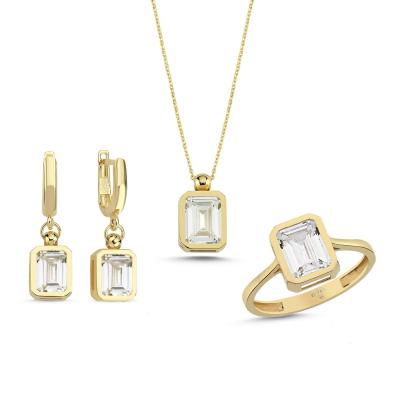 Kuvars Taşlı Gümüş Takım GMTKM06