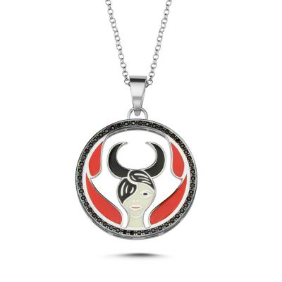 Mineli Boğa Burcu Gümüş Kolye