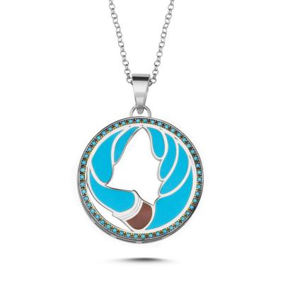 Mineli Kova Burcu Gümüş Kolye