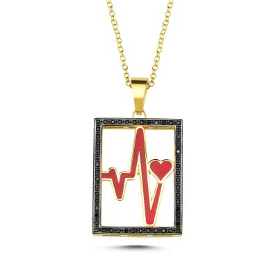 Mineli Nabız Altın Kaplama Kolye
