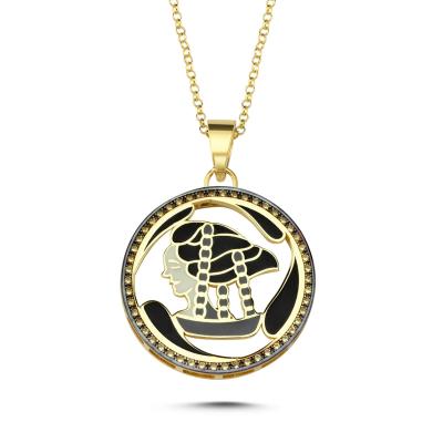 Mineli Terazi Burcu Altın Kaplama Kolye