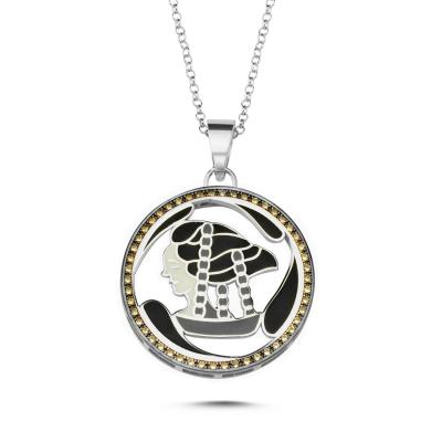 Mineli Terazi Burcu Gümüş Kolye