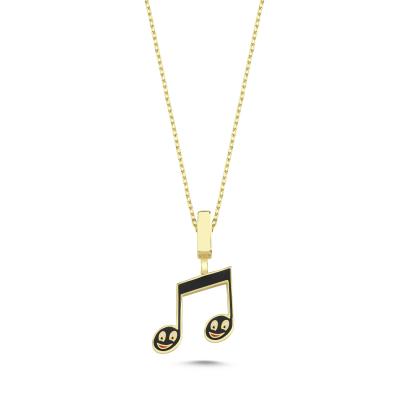 Nota Mineli Altın Kaplama Kolye GMS3