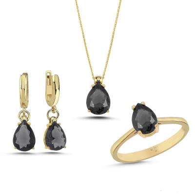 Oniks Taşlı Gümüş Takım  GMTKM16