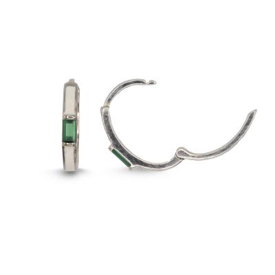Peridot Taşlı Beyaz Gümüş Küpe GMKP41