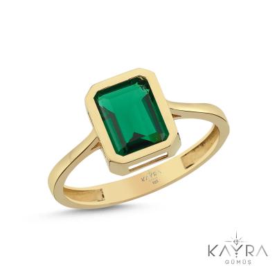 Peridot Taşlı Gümüş Yüzük GMYZ02