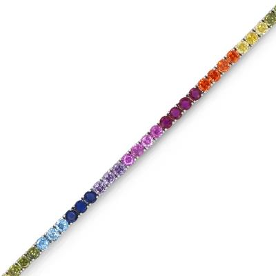 Renkli Baget Taşlı Gümüş Bilekliks GMBLK03