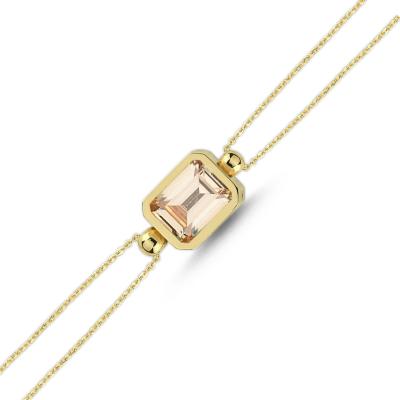 Sitrin Taşlı Gümüş  Bileklik GMBLK15