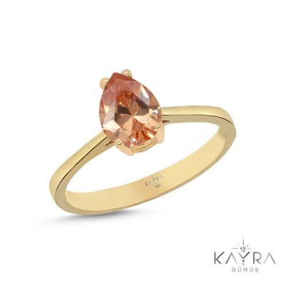 Sitrin Taşlı Gümüş Yüzük GMYZ14