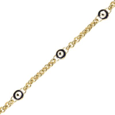 Üçlü Nazar Boncuklu Altın Kaplama Bileklik