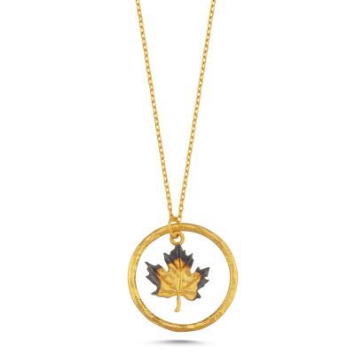 Yaprak Altın Kaplama Kolye SF510