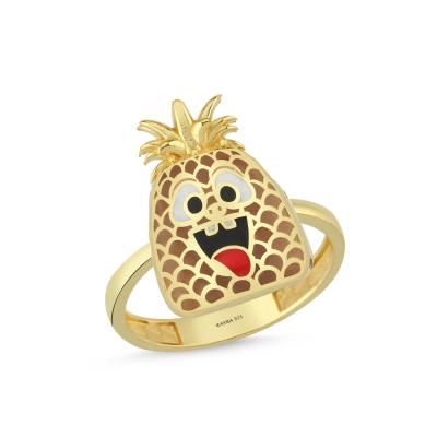 Ananas Altın Kaplama Gümüş Yüzük 579