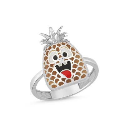 Ananas Rodyum Kaplama Gümüş Yüzük 580