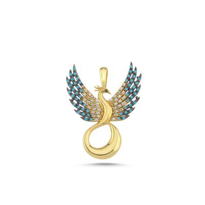 Anka Kuşu Altın Kaplama Gümüş Kolye 45