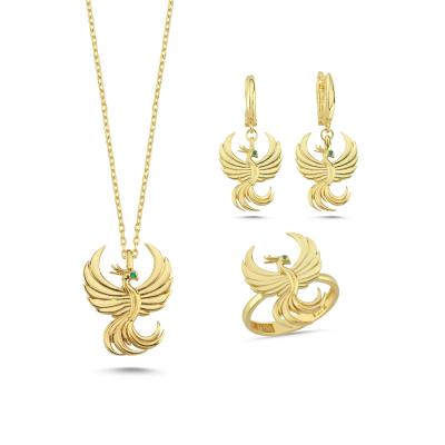 Anka Kuşu Altın Kaplama Gümüş Takım AGT3000