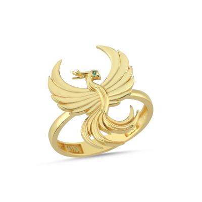 Anka Kuşu Altın Kaplama Gümüş Yüzük TG3