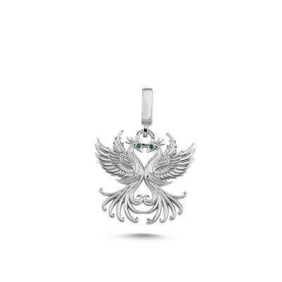 Anka Kuşu Beyaz Altın Kaplama Kolye Ucu SP60