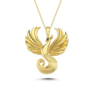 Ateş Anka Kuşu Altın Kaplama Kolye FT654